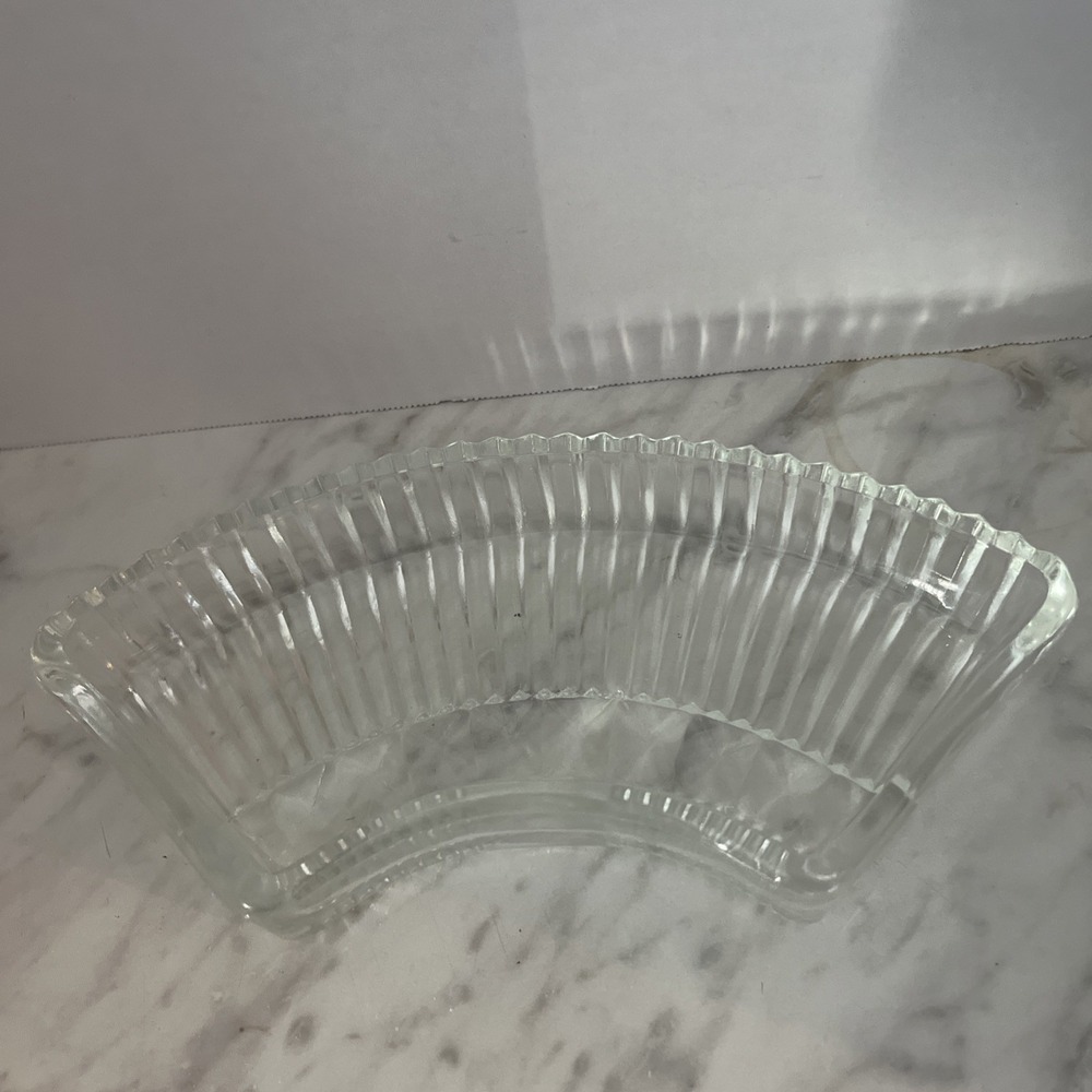 VTG‎ Replacement Kromex Lazy Susan Glass Crescent Shape Outer Piece Only 1960's
